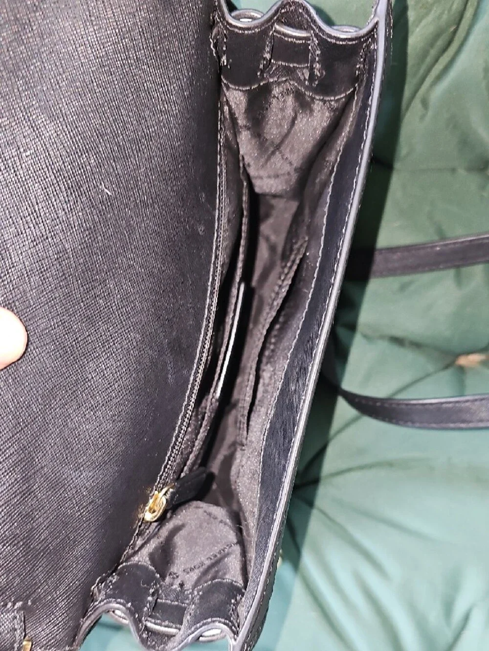 Michael Kors Black Leather Top-Handle Satchel with Gold Studs